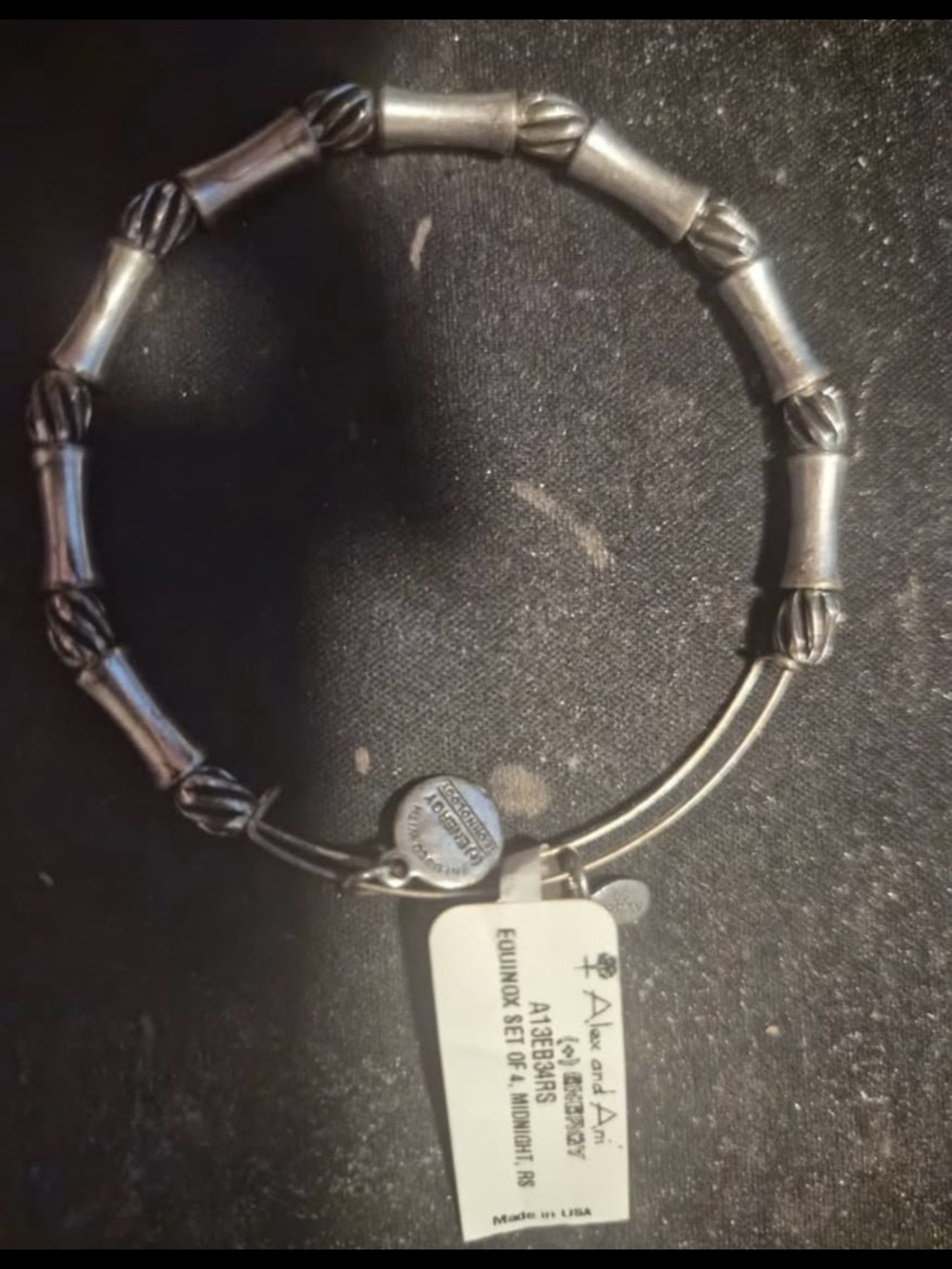 Alex and Ani Silver Bamboo Bead Expandable Bracelet